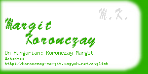 margit koronczay business card